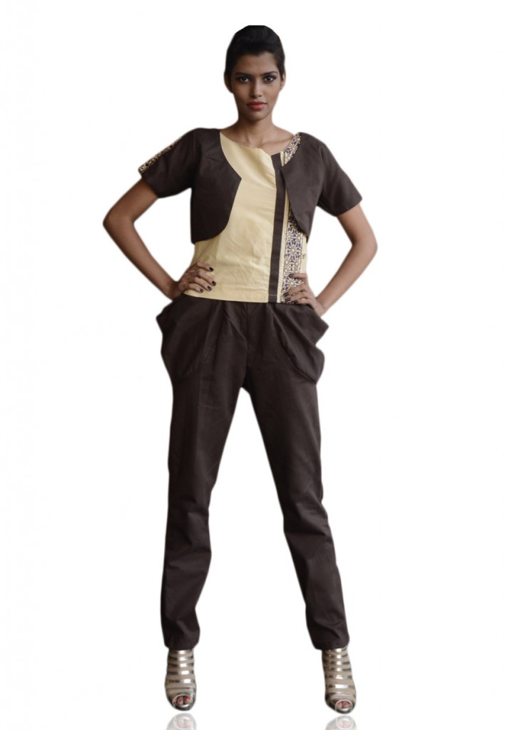 4. httpwww.utsavfashion.inindowesternchocolate brown jodhpuri pant with embroidered short tunic and kotitjw75 itemcode